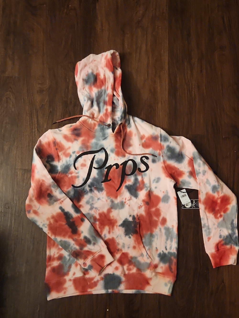 PRPS Pink,Red, Blue & White Tie-Dye Hooded Pullover NwT